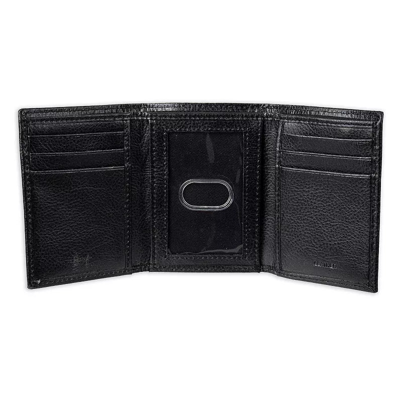 Dickies Men's Leather Trifold Wallet with Interior Zip Compartment