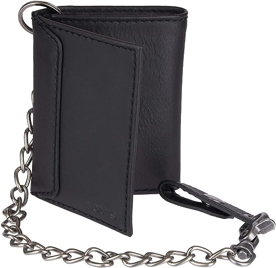 Levi's Men's Sleek and Slim Trifold Wallet with chain