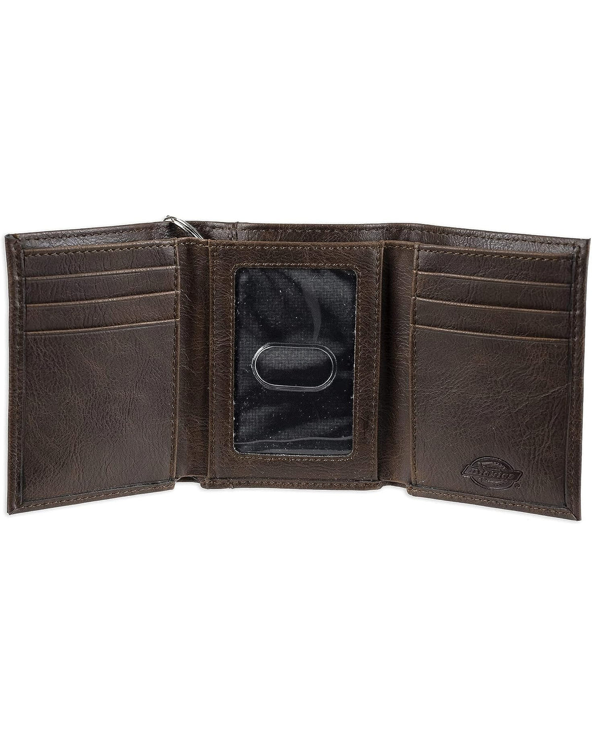Dickies Men's Trifold Leather Chain Wallet Brown