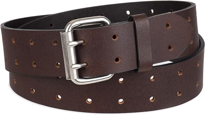 Dickies Men's Double Prong Buckle Genuine Leather Belt