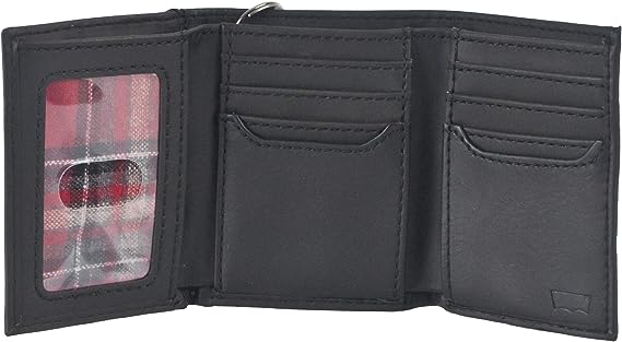 Levi's Men's Sleek and Slim Trifold Wallet with chain