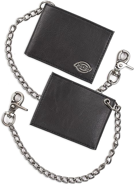 Dickies Men's Slim Fold Wallet with Chain